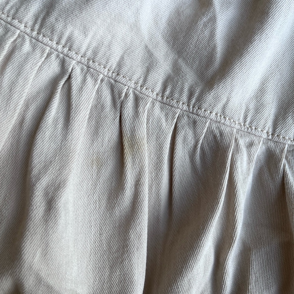Free people we the free fleur high rise flouncy cotton denim shorts cream NWT - Picture 4 of 8